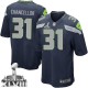 Youth Nike Seattle Seahawks &31 Kam Chancellor Elite Steel Blue Team Color Super Bowl XLVIII NFL Jersey