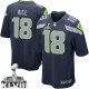 Youth Nike Seattle Seahawks &18 Sidney Rice Elite Steel Blue Team Color Super Bowl XLVIII NFL Jersey
