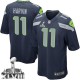 Youth Nike Seattle Seahawks &11 Percy Harvin Elite Steel Blue Team Color Super Bowl XLVIII NFL Jersey