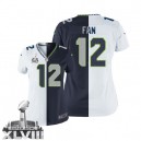 Women Nike Seattle Seahawks 12th Fan Elite Team/Road Two Tone Super Bowl XLVIII NFL Jersey