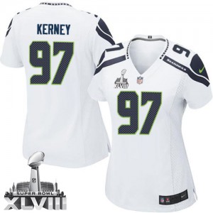 Femmes Nike Seattle Seahawks # 97 Patrick Kerney Élite blanc Super Bowl XLVIII NFL Maillot Magasin Femmes Nike Seattle Seahawks # 97 Patrick Kerney Élite blanc Super Bowl XLVIII NFL Maillot Magasin