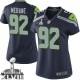 Women Nike Seattle Seahawks &92 Brandon Mebane Elite Steel Blue Team Color Super Bowl XLVIII NFL Jersey