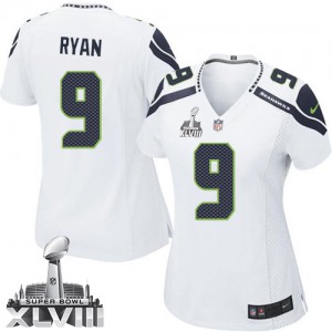 Femmes Nike Seattle Seahawks # 9 Jon Ryan Élite blanc Super Bowl XLVIII NFL Maillot Magasin