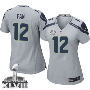 Femmes Nike Seattle Seahawks 12ème Fan Élite gris XLVIII de rechange Super Bowl NFL Maillot Magasin