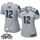 Women Nike Seattle Seahawks 12th Fan Elite Grey Alternate Super Bowl XLVIII NFL Jersey