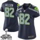 Women Nike Seattle Seahawks &82 Luke Willson Elite Steel Blue Team Color Super Bowl XLVIII NFL Jersey