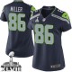 Women Nike Seattle Seahawks &86 Zach Miller Elite Steel Blue Team Color Super Bowl XLVIII NFL Jersey