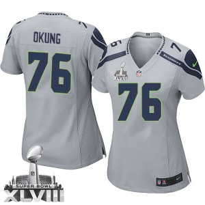 Femmes Nike Seattle Seahawks # 76 Russell Okung Élite gris alternent Superbowl XLVIII NFL Maillot Magasin Femmes Nike Seattle Seahawks # 76 Russell Okung Élite gris alternent Superbowl XLVIII NFL Maillot Magasin