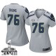 Women Nike Seattle Seahawks &76 Russell Okung Elite Grey Alternate Super Bowl XLVIII NFL Jersey