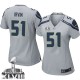 Women Nike Seattle Seahawks &51 Bruce Irvin Elite Grey Alternate Super Bowl XLVIII NFL Jersey