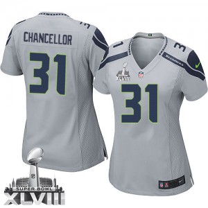 Femmes Nike Seattle Seahawks # Kam 31 chancelier Élite gris alternent Superbowl XLVIII NFL Maillot Magasin