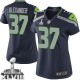 Women Nike Seattle Seahawks &37 Shaun Alexander Elite Steel Blue Team Color Super Bowl XLVIII NFL Jersey
