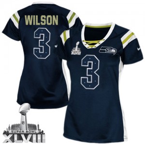 Femmes Nike Seattle Seahawks # 3 Russell Wilson Élite acier bleu lui projet Shimmer Superbowl XLVIII NFL Maillot Magasin Femmes Nike Seattle Seahawks # 3 Russell Wilson Élite acier bleu lui projet Shimmer Superbowl XLVIII NFL Maillot Magasin