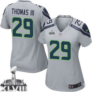 Femmes Nike Seattle Seahawks # 29 Earl Thomas III élite gris alternent Superbowl XLVIII NFL Maillot Magasin Femmes Nike Seattle Seahawks # 29 Earl Thomas III élite gris alternent Superbowl XLVIII NFL Maillot Magasin