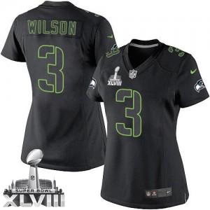 Femmes Nike Seattle Seahawks # 3 Russell Wilson Élite noir effet Superbowl XLVIII NFL Maillot Magasin Femmes Nike Seattle Seahawks # 3 Russell Wilson Élite noir effet Superbowl XLVIII NFL Maillot Magasin