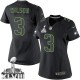 Women Nike Seattle Seahawks &3 Russell Wilson Elite Black Impact Super Bowl XLVIII NFL Jersey