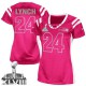 Women Nike Seattle Seahawks &24 Marshawn Lynch Elite Pink Draft Him Shimmer Super Bowl XLVIII NFL Jersey