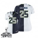Women Nike Seattle Seahawks &25 Richard Sherman Elite Team/Road Two Tone Super Bowl XLVIII NFL Jersey