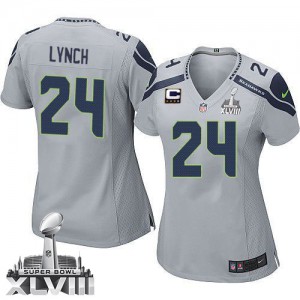 Femmes Nike Seattle Seahawks # 24 Marshawn Lynch élite gris alternent C Patch Super Bowl XLVIII NFL Maillot Magasin Femmes Nike Seattle Seahawks # 24 Marshawn Lynch élite gris alternent C Patch Super Bowl XLVIII NFL Maillot Magasin