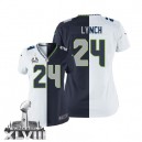 Women Nike Seattle Seahawks &24 Marshawn Lynch Elite Team/Road Two Tone Super Bowl XLVIII NFL Jersey