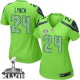 Women Nike Seattle Seahawks &24 Marshawn Lynch Elite Green Alternate Super Bowl XLVIII NFL Jersey
