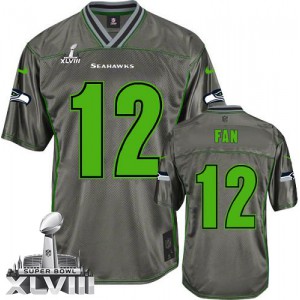 Hommes Nike Seattle Seahawks 12ème Fan Élite gris Vapor Super Bowl XLVIII NFL Maillot Magasin