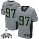 Men Nike Seattle Seahawks &97 Patrick Kerney Elite Grey Shadow Super Bowl XLVIII NFL Jersey