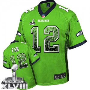 Hommes Nike Seattle Seahawks 12e Fan élite dérive vert mode Super Bowl XLVIII NFL Maillot Magasin