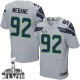 Men Nike Seattle Seahawks &92 Brandon Mebane Elite Grey Alternate Super Bowl XLVIII NFL Jersey