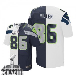 Hommes Nike Seattle Seahawks # 86 Zach Miller Team/route élite deux ton Super Bowl XLVIII NFL Maillot Magasin