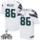 Men Nike Seattle Seahawks &86 Zach Miller Elite White Super Bowl XLVIII NFL Jersey