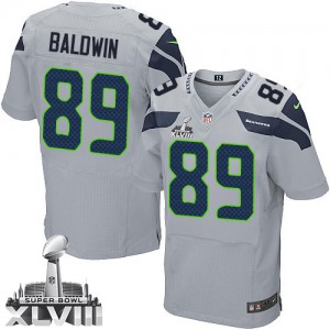 Hommes Nike Seattle Seahawks # 89 Doug Baldwin Élite gris XLVIII de rechange Super Bowl NFL Maillot Magasin Hommes Nike Seattle Seahawks # 89 Doug Baldwin Élite gris XLVIII de rechange Super Bowl NFL Maillot Magasin