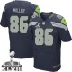Men Nike Seattle Seahawks &86 Zach Miller Elite Steel Blue Team Color Super Bowl XLVIII NFL Jersey