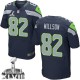 Men Nike Seattle Seahawks &82 Luke Willson Elite Steel Blue Team Color Super Bowl XLVIII NFL Jersey
