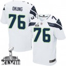 Men Nike Seattle Seahawks &76 Russell Okung Elite White Super Bowl XLVIII NFL Jersey
