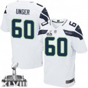 Men Nike Seattle Seahawks &60 Max Unger Elite White Super Bowl XLVIII NFL Jersey