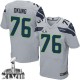 Men Nike Seattle Seahawks &76 Russell Okung Elite Grey Alternate Super Bowl XLVIII NFL Jersey