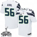 Men Nike Seattle Seahawks &56 Cliff Avril Elite White Super Bowl XLVIII NFL Jersey