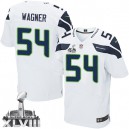 Men Nike Seattle Seahawks &54 Bobby Wagner Elite White Super Bowl XLVIII NFL Jersey