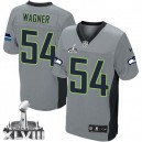 Men Nike Seattle Seahawks &54 Bobby Wagner Elite Grey Shadow Super Bowl XLVIII NFL Jersey