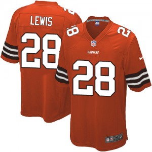 Jeunesse Browns de Cleveland Nike # Dion 28 Lewis élite remplaçant NFL Maillot Magasin Orange