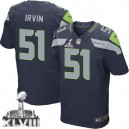 Men Nike Seattle Seahawks &51 Bruce Irvin Elite Steel Blue Team Color Super Bowl XLVIII NFL Jersey