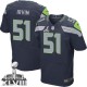 Men Nike Seattle Seahawks &51 Bruce Irvin Elite Steel Blue Team Color Super Bowl XLVIII NFL Jersey