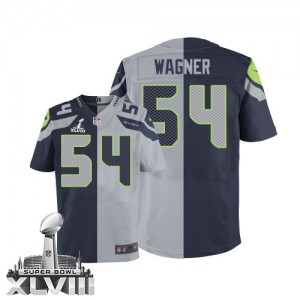 Hommes Nike Seattle Seahawks # 54 Bobby Wagner élite Team/remplaçant deux ton Super Bowl XLVIII NFL Maillot Magasin