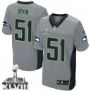 Men Nike Seattle Seahawks &51 Bruce Irvin Elite Grey Shadow Super Bowl XLVIII NFL Jersey