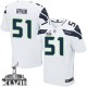 Men Nike Seattle Seahawks &51 Bruce Irvin Elite White Super Bowl XLVIII NFL Jersey