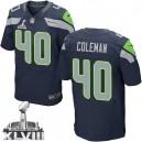 Men Nike Seattle Seahawks &40 Derrick Coleman Elite Steel Blue Team Color Super Bowl XLVIII NFL Jersey