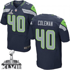 Hommes Nike Seattle Seahawks # 40 équipe de Derrick Coleman Élite bleu acier couleur Super Bowl XLVIII NFL Maillot Magasin Hommes Nike Seattle Seahawks # 40 équipe de Derrick Coleman Élite bleu acier couleur Super Bowl XLVIII NFL Maillot Magasin