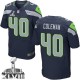 Men Nike Seattle Seahawks &40 Derrick Coleman Elite Steel Blue Team Color Super Bowl XLVIII NFL Jersey