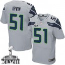 Men Nike Seattle Seahawks &51 Bruce Irvin Elite Grey Alternate Super Bowl XLVIII NFL Jersey